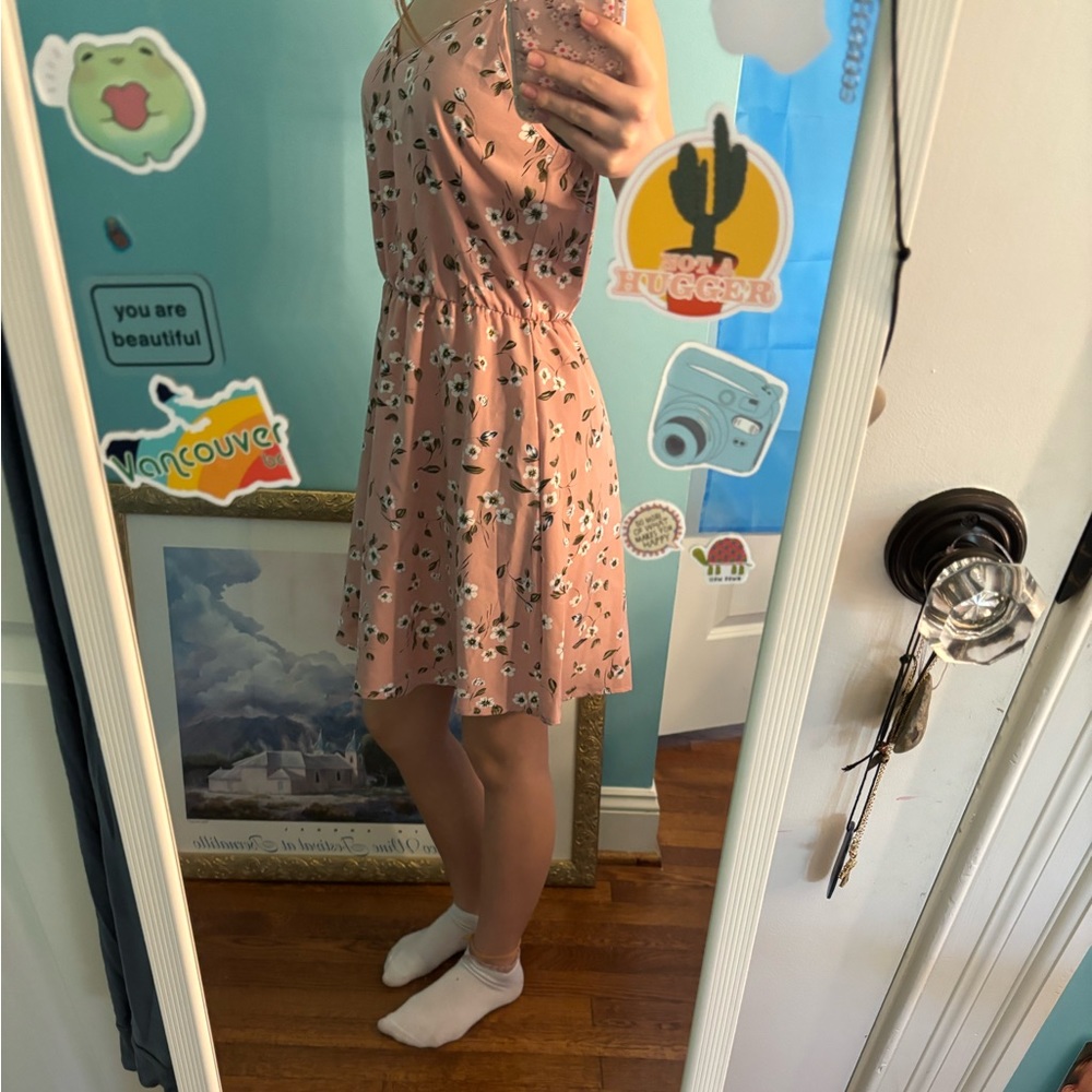 Pink flowery dress